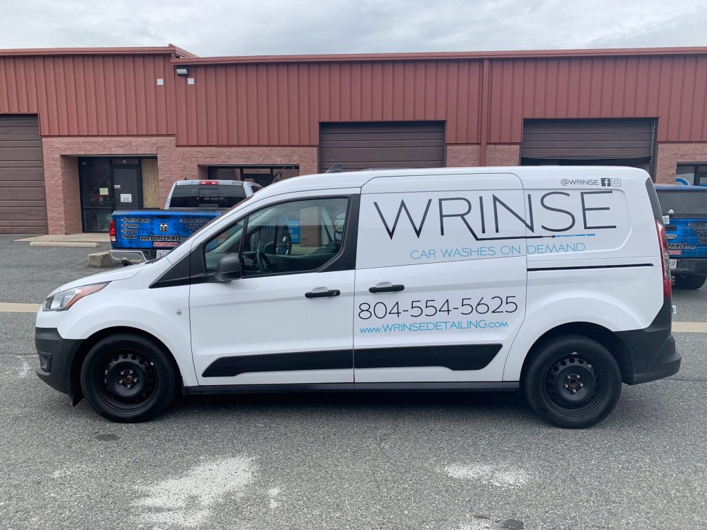 Wrinse Detailing Ford Transit Vinyl Lettering Core Prints Fredericksburg Virginia 