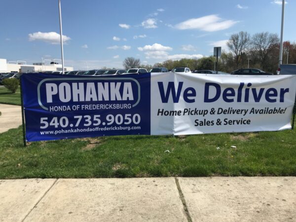 Branded banner print for Pohanka Honda, a banner printing client of Core Prints in Fredericksburg, VA