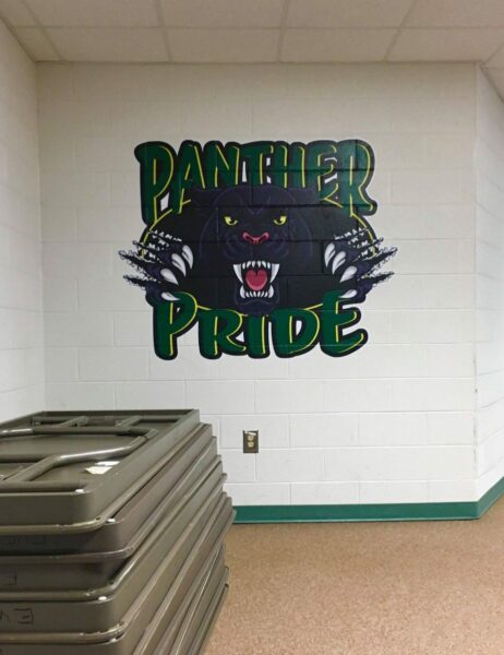 Branded wall graphics for Gayle Middle School, a wall graphics client of Core Prints in Fredericksburg, VA