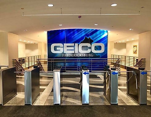 Branded wall graphic for GEICO, a wall graphics client of Core Prints in Fredericksburg, VA