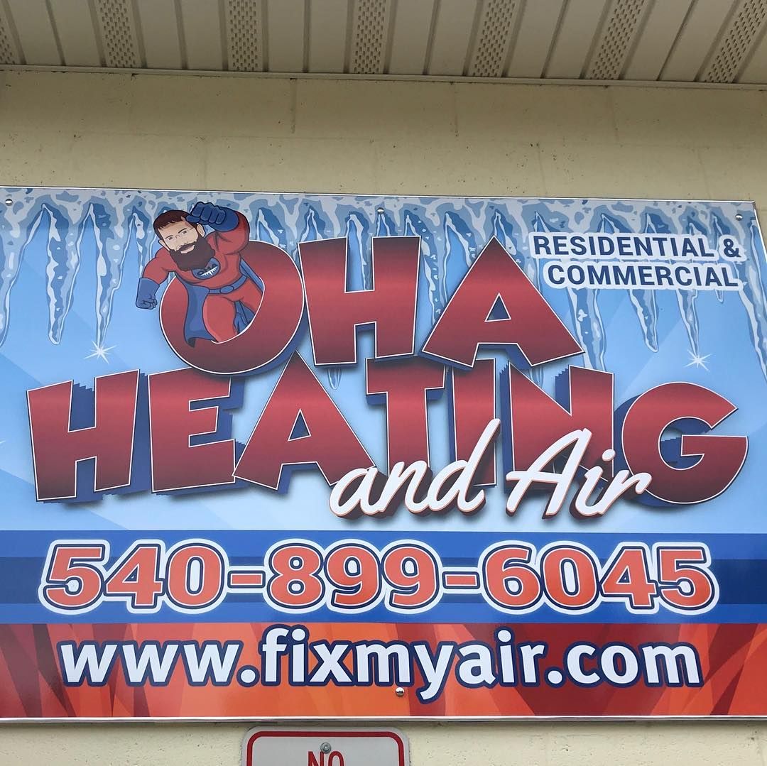 Custom banner signage produced by a local print shop to support visibility and communication for OHA.